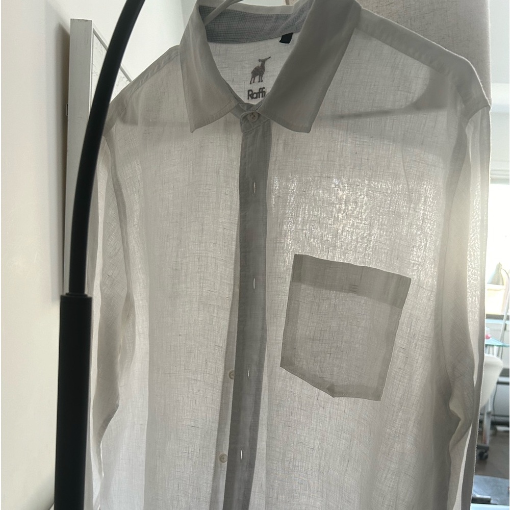Raffi Crisp White 100% linen Long Sleeve Shirt. Excellent condition;) - Picture 5 of 13
